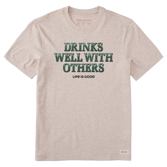 Men's Drinks Well With Others Pub Script Short Sleeve Crusher Tee