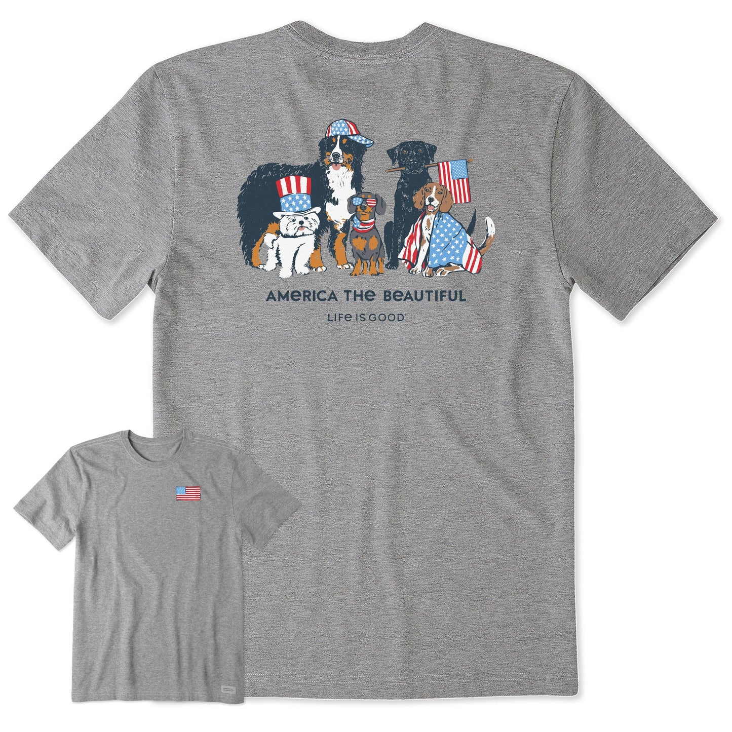 Men's America the Beautiful USA Dogs Short Sleeve Tee