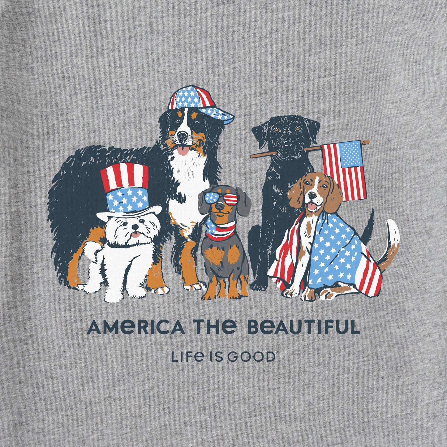 Men's America the Beautiful USA Dogs Short Sleeve Tee