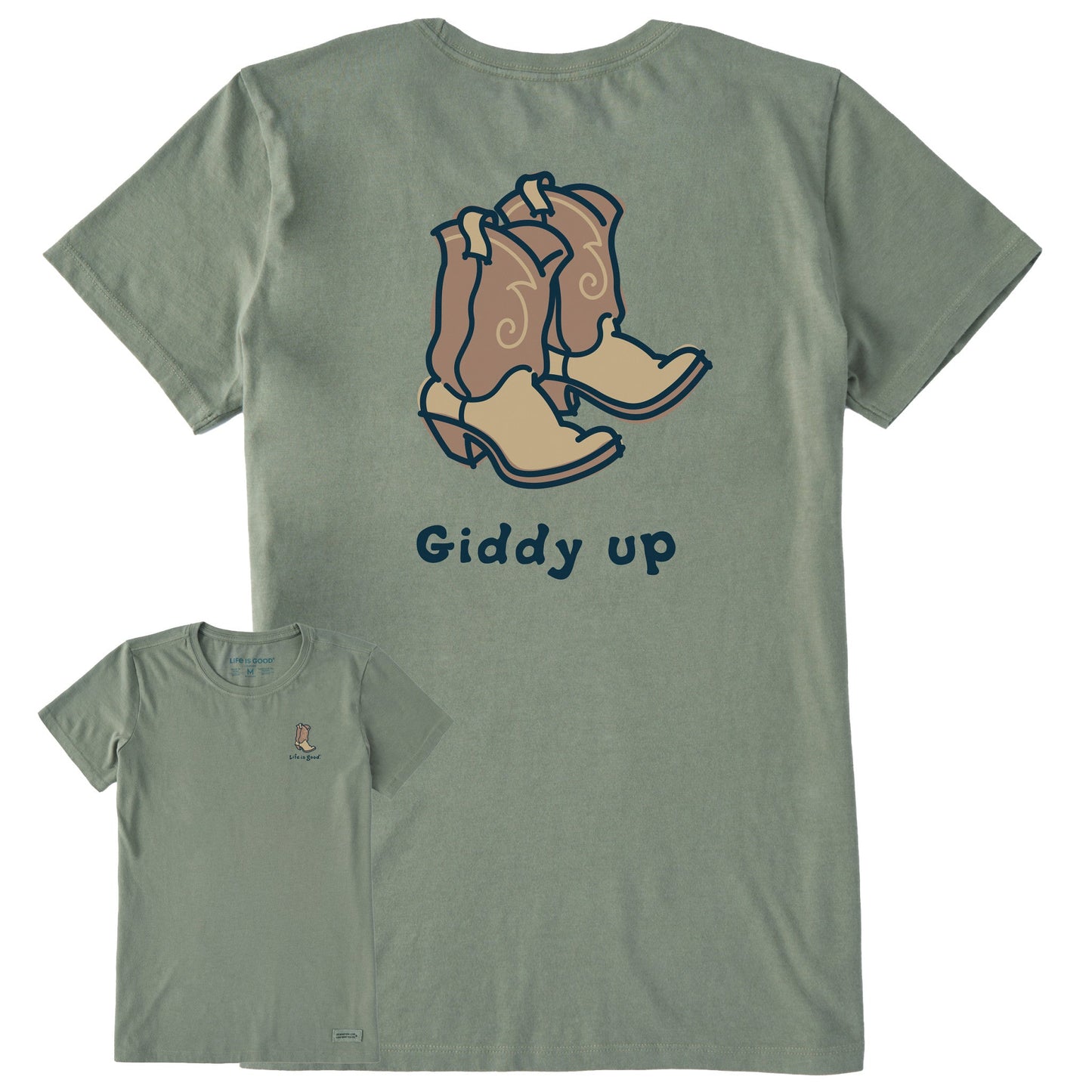 Women's Giddy Up Cowboy Boots Short Sleeve Crusher Tee