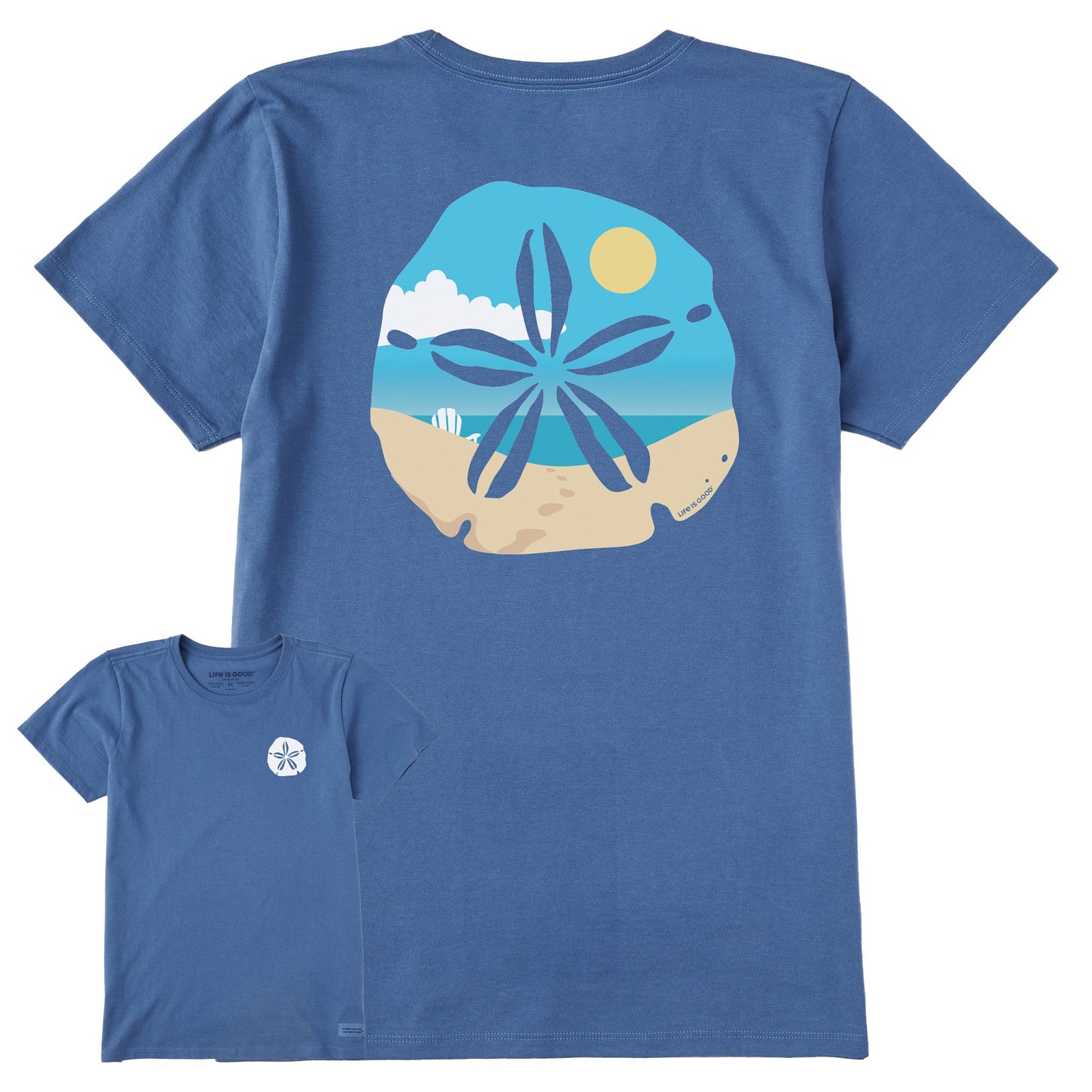 Women's Sand Dollar Beach Scene Short Sleeve Crusher Tee