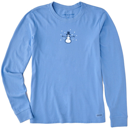 Women's Vintage Snowman Long Sleeve Crusher Tee