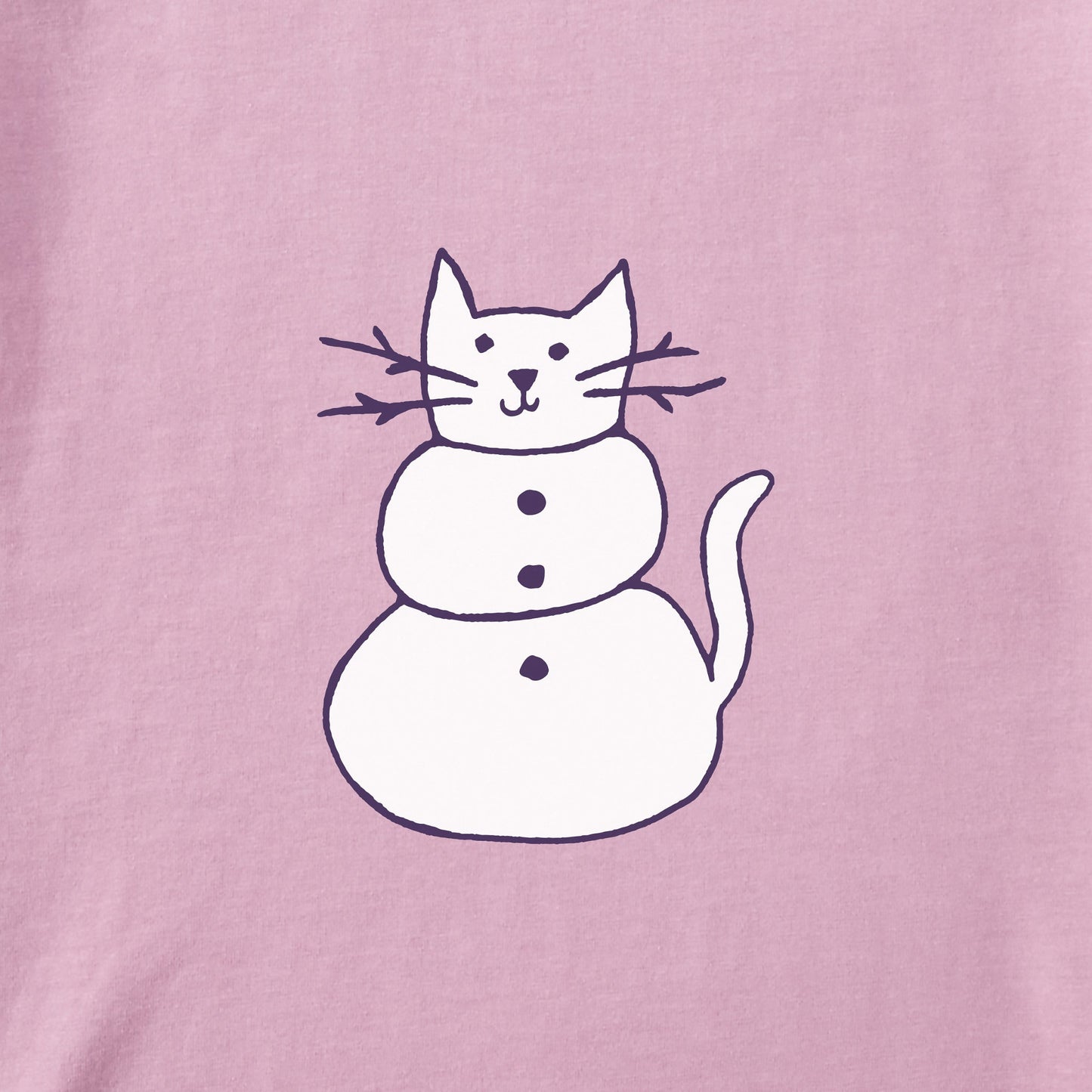 Women's Cat Snowman Long Sleeve Crusher Tee