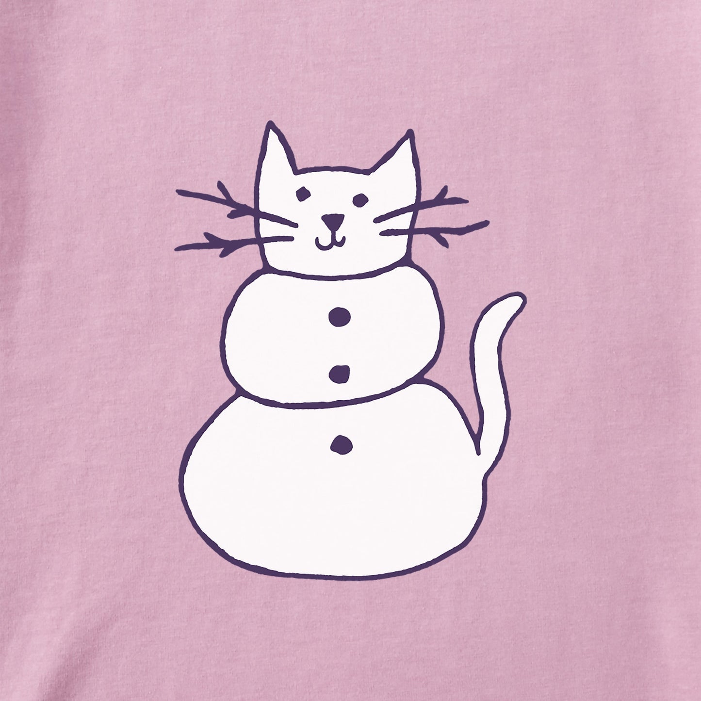 Kids Cat Snowman Short Sleeve Crusher Tee