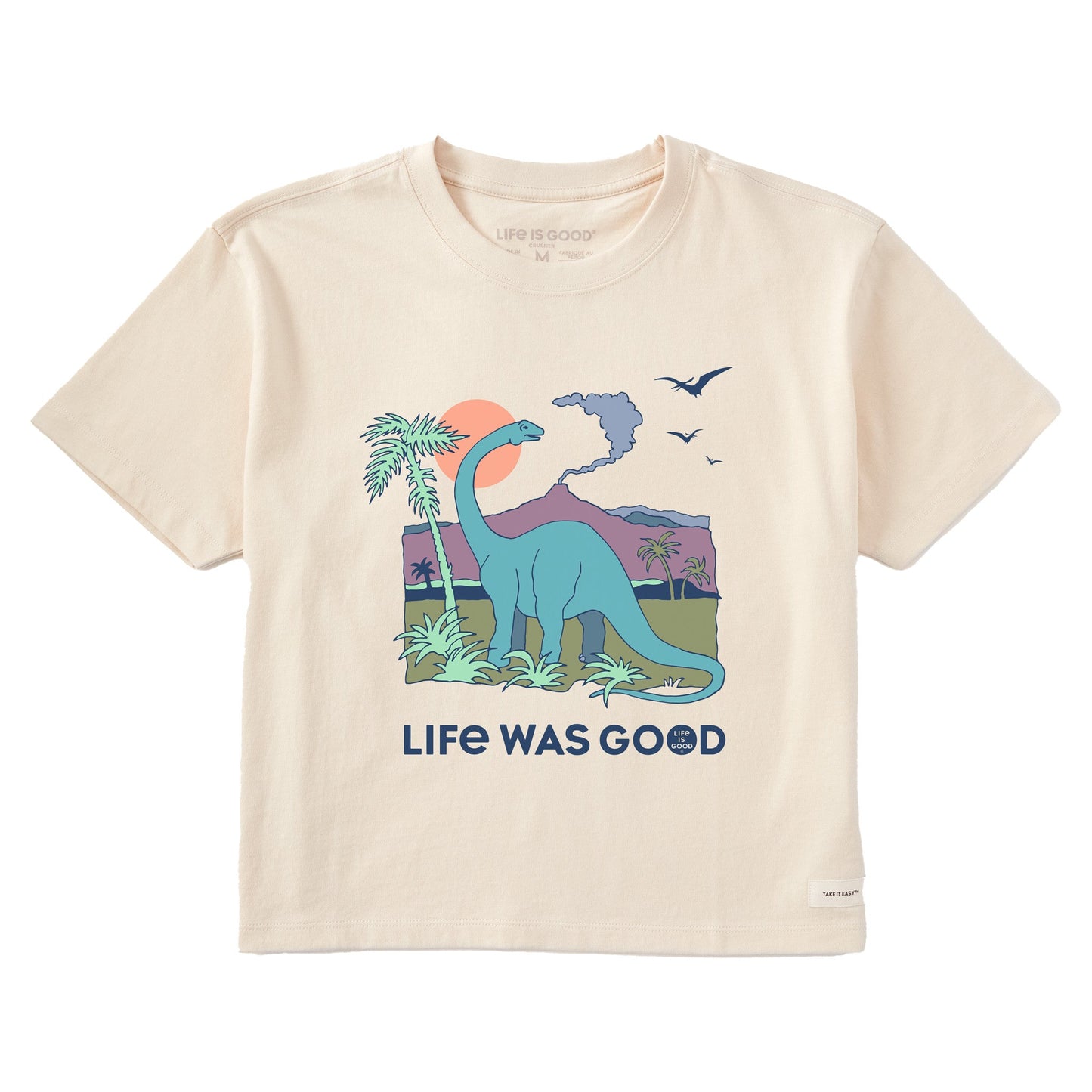 Women's Dinosaur Life was Good Short Sleeve Crusher Boxy Tee