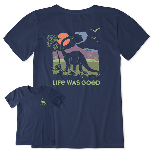 Women's Dinosaur Life was Good Short Sleeve Crusher Tee