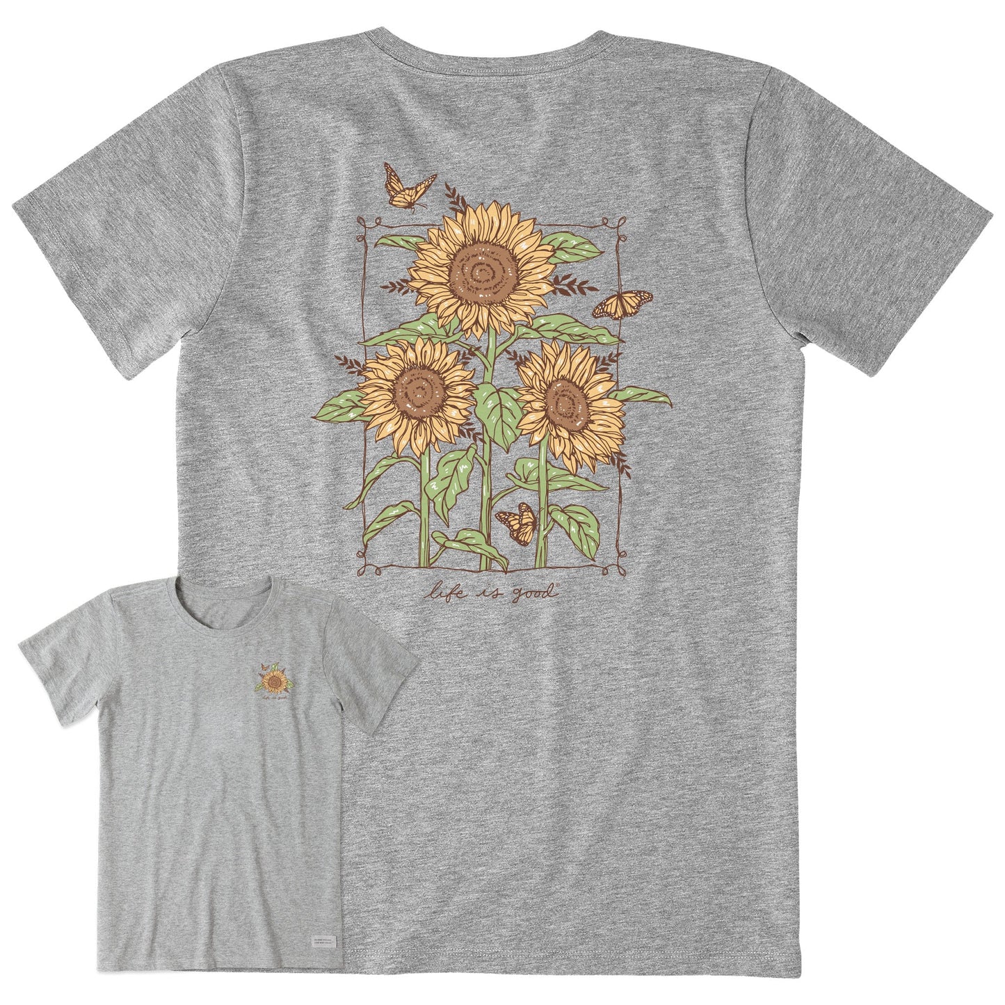 Women's Sunflowers & Monarchs Short Sleeve Crusher Tee