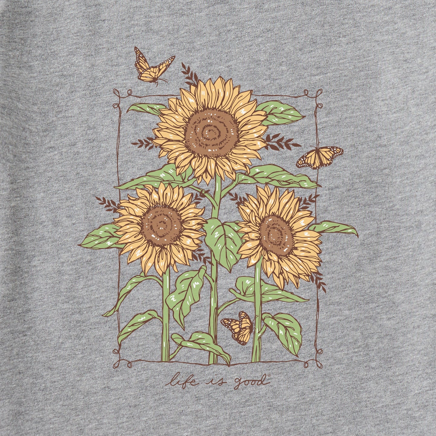 Women's Sunflowers & Monarchs Short Sleeve Crusher Tee