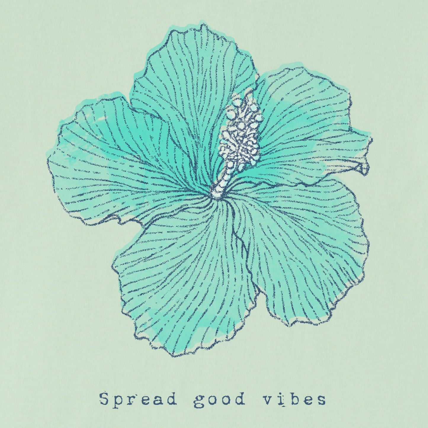 Women's Good Vibes Hibiscus Short Sleeve Crusher Vee