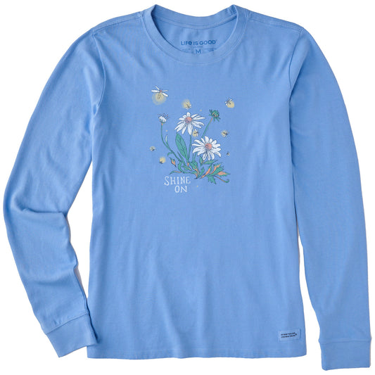 Women's Dreamy Shine On Daisies Long Sleeve Crusher Tee