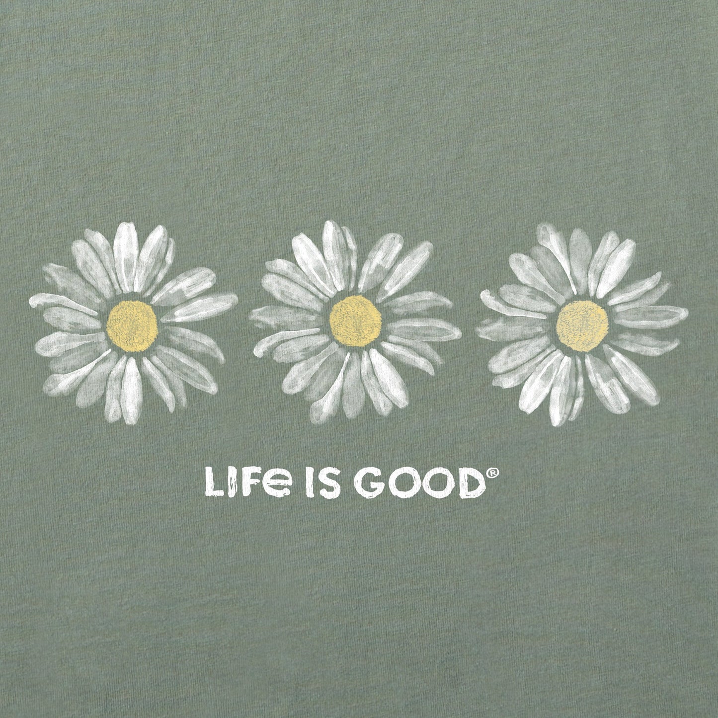 Women's Three Painted Daisies Long Sleeve Crusher Tee