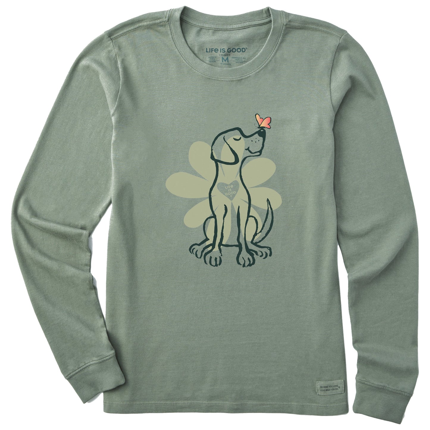 Women's Spring Daisy Dog Long Sleeve Crusher Tee