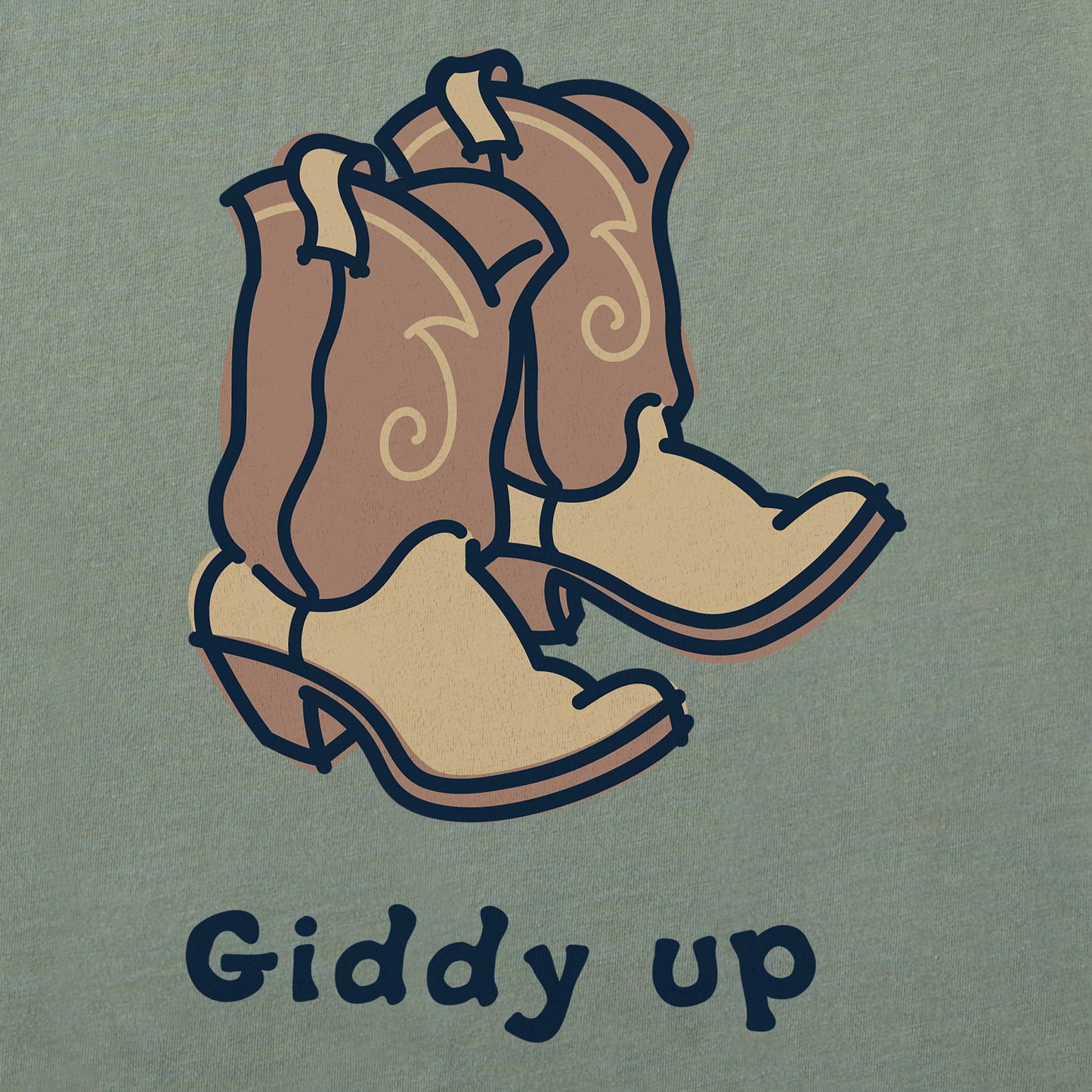 Women's Giddy Up Cowboy Boots Long Sleeve Crusher Tee