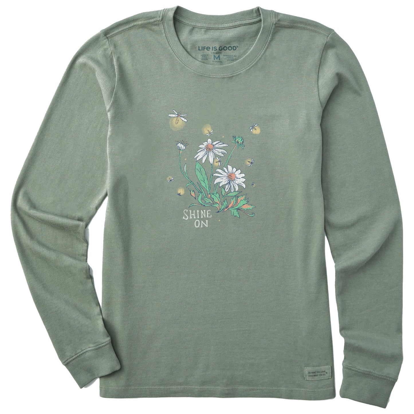 Women's Dreamy Shine On Daisies Long Sleeve Crusher Tee
