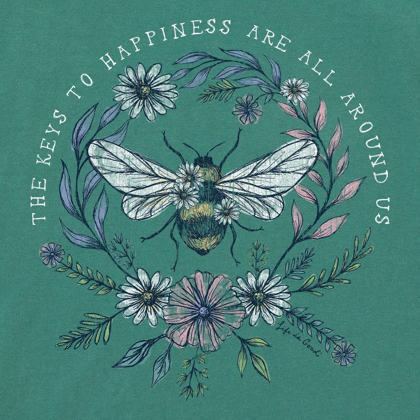 Women's Bee Happiness All Around Short Sleeve Crusher Boxy Tee
