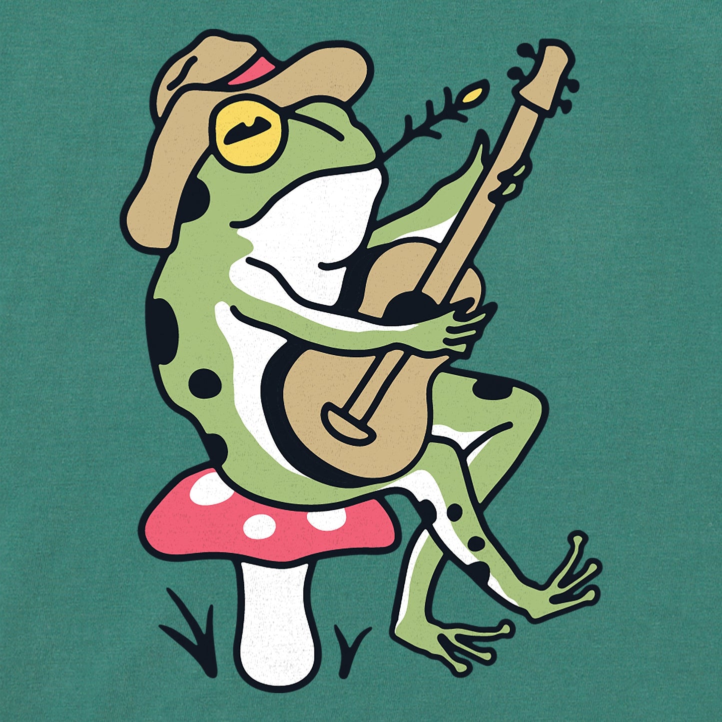 Women's Frog Guitar Short Sleeve Crusher Boxy Tee