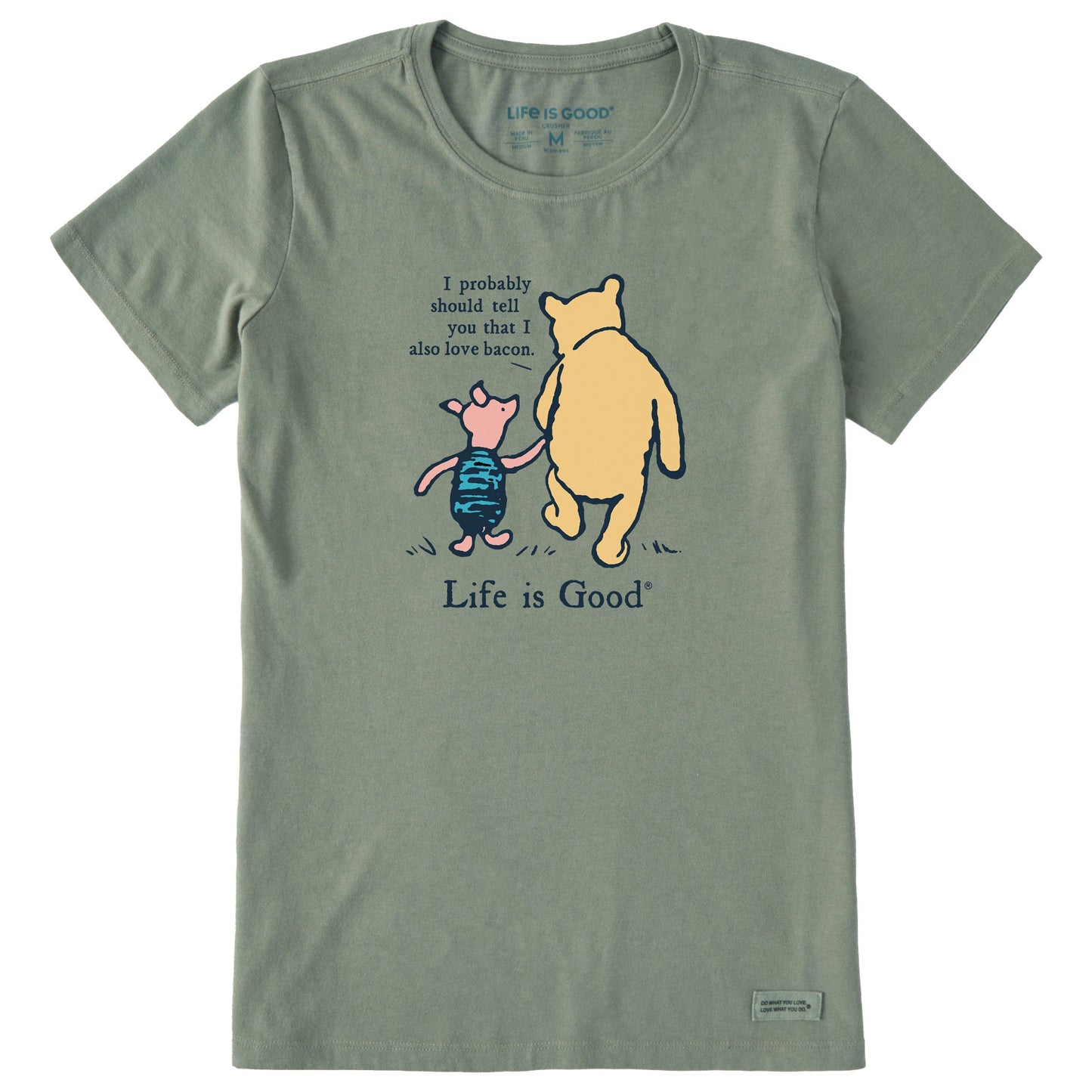 Women's Winnie Loves Bacon Short Sleeve Crusher Tee