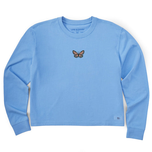 Women's Clean Butterfly Long Sleeve Crusher Boxy Tee