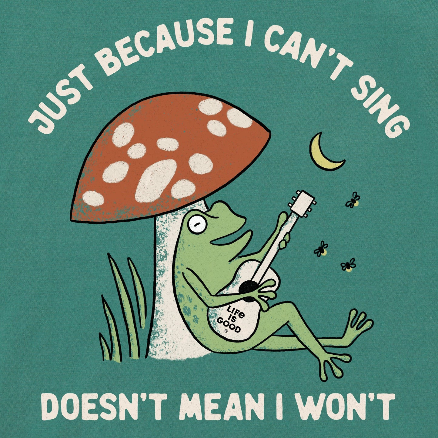 Women's Frog Can't Sing Guitar Short Sleeve Crusher Boxy Tee