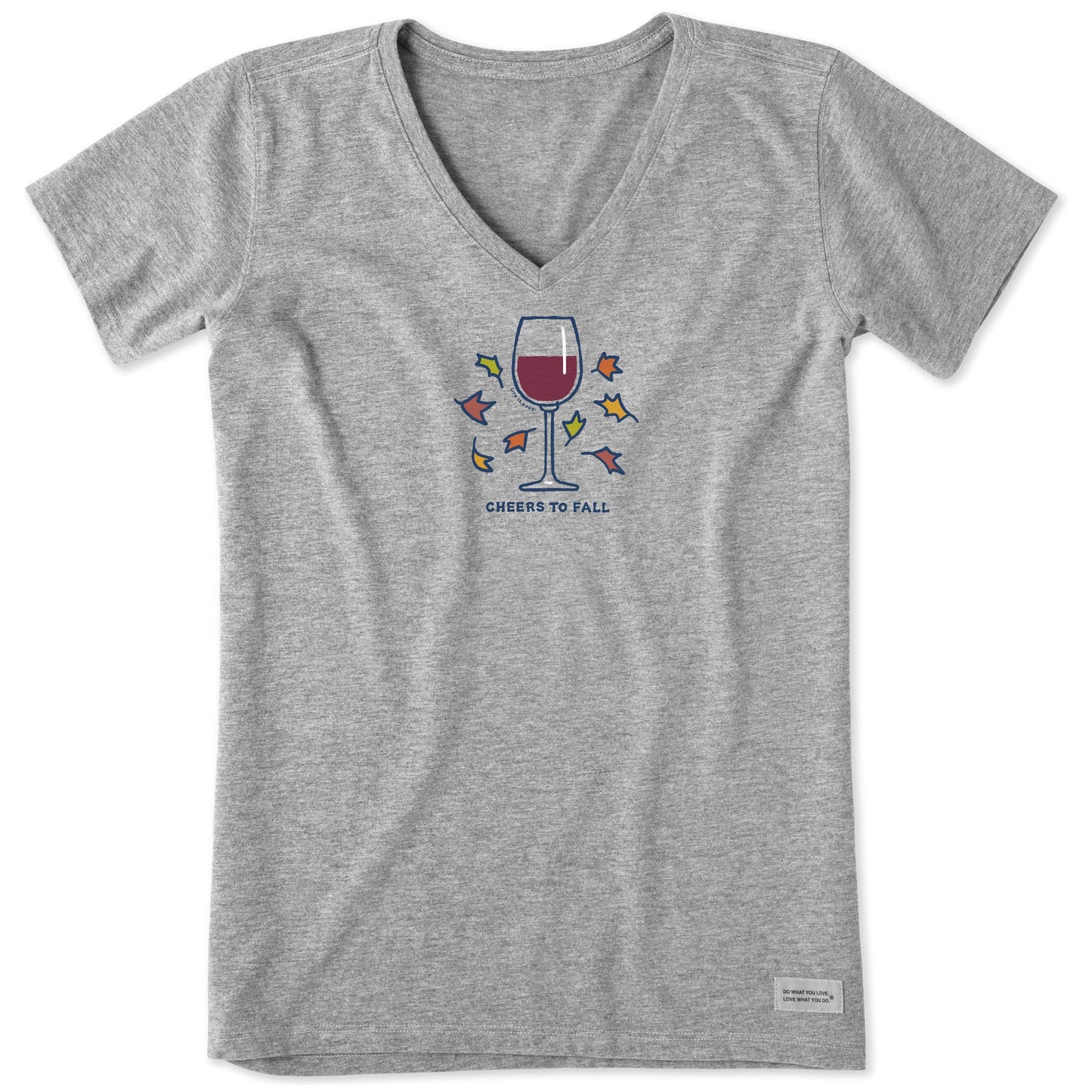 Women's Cheers to Fall Wine Short Sleeve Vee