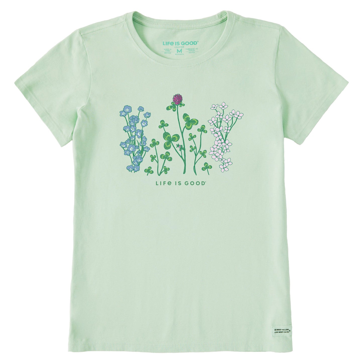 Women's Detailed Clovers and Wildflowers Short Sleeve Tee