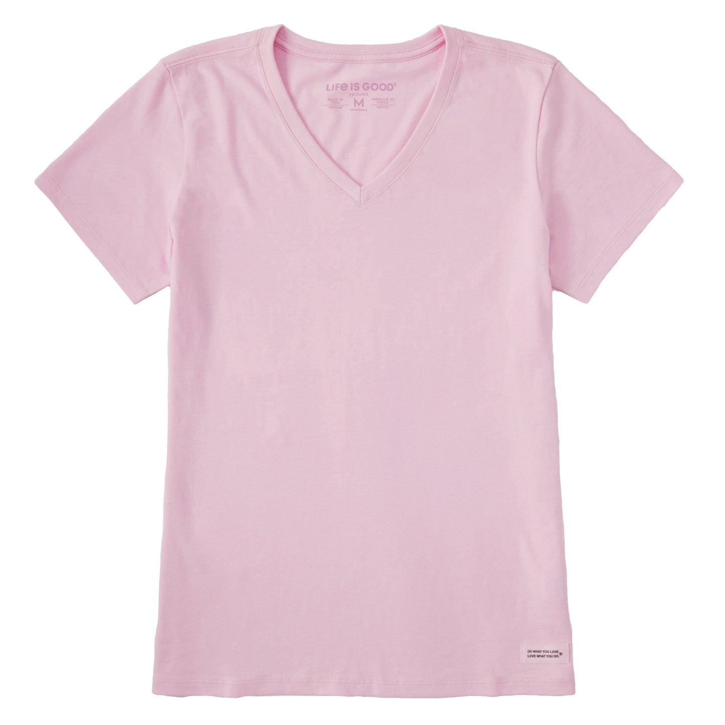 Women's Solid Short Sleeve Vee