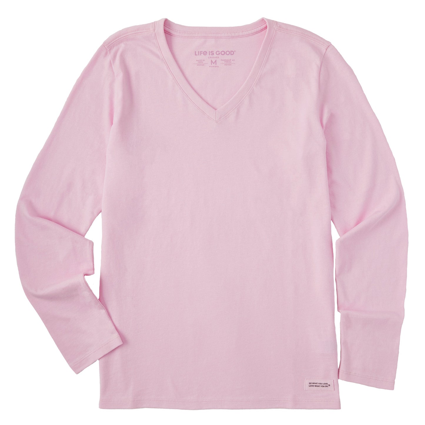 Women's Solid Long Sleeve Crusher Vee