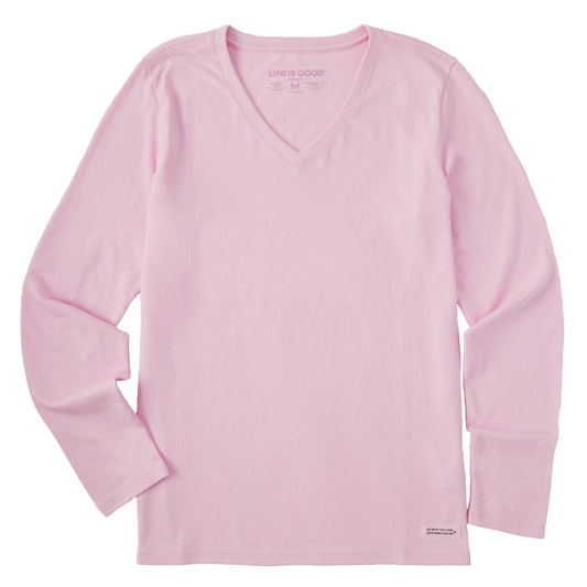 Women's Solid Long Sleeve Crusher Vee