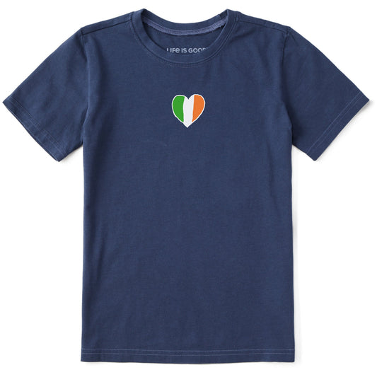 Kids Irish Flag Heart Short Sleeve Crusher Tee