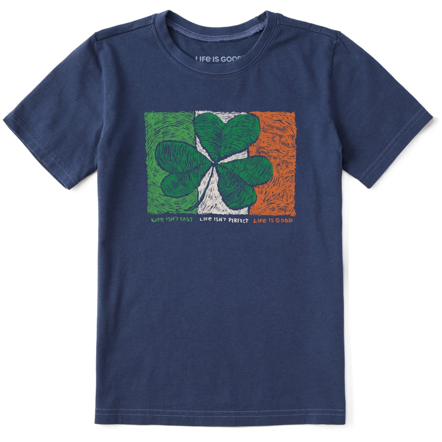 Kids Irish Flag Clover Short Sleeve Crusher Tee
