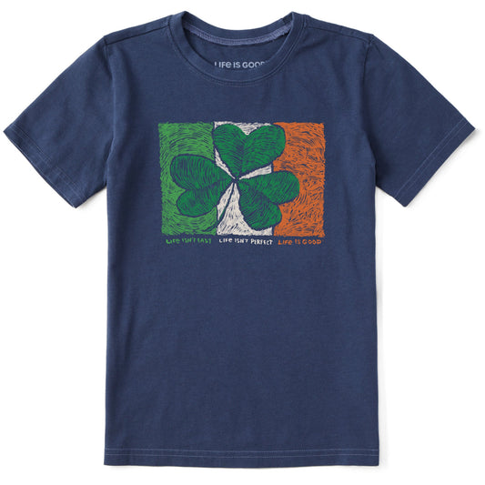 Kids Irish Flag Clover Short Sleeve Crusher Tee
