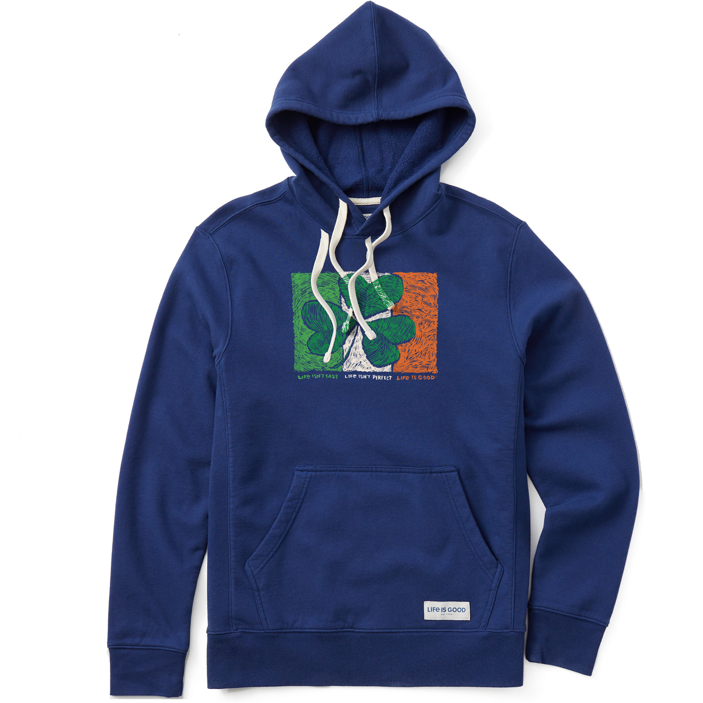 Men's Irish Flag Clover Simply True Fleece Hoodie