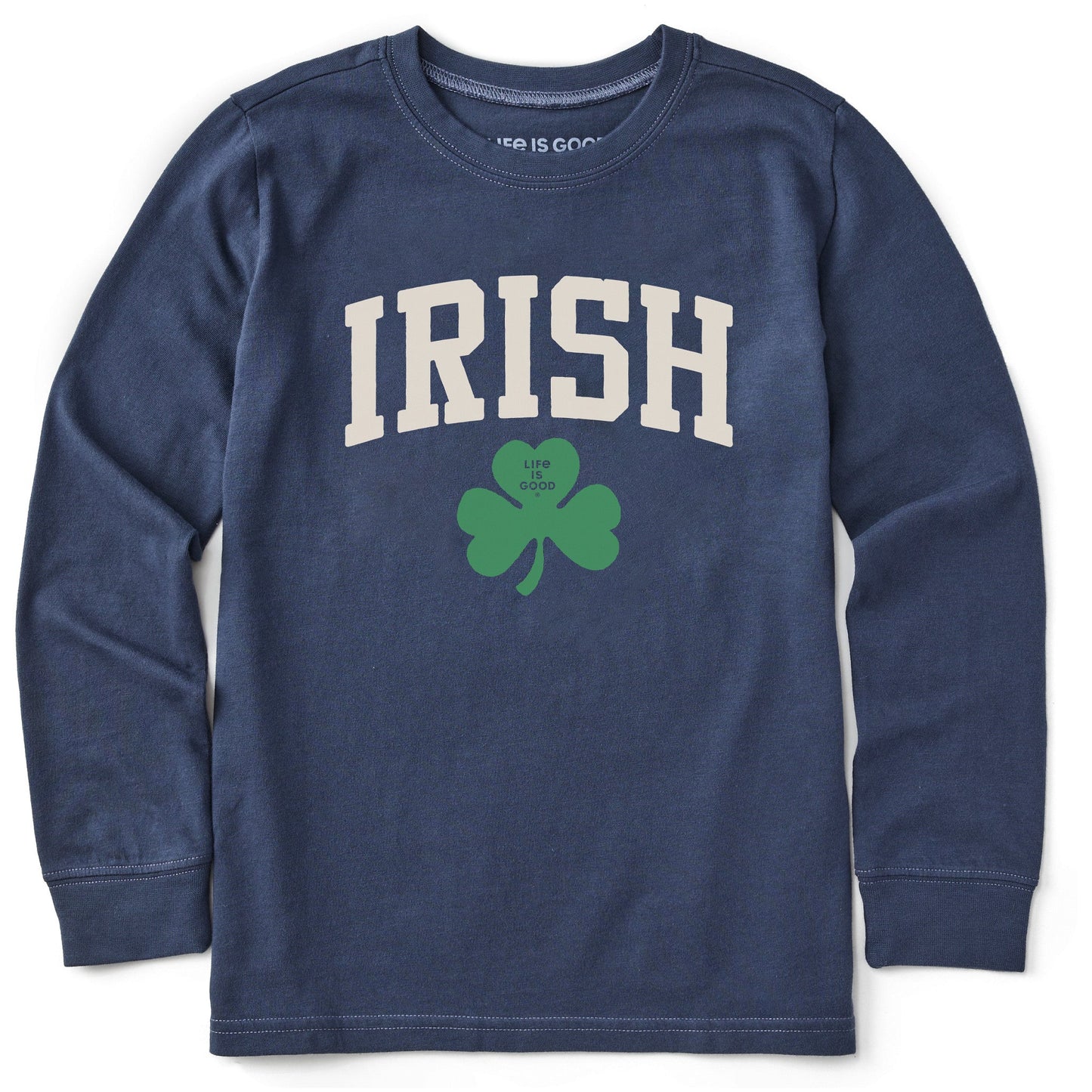 Kids Irish Clover Long Sleeve Crusher Tee