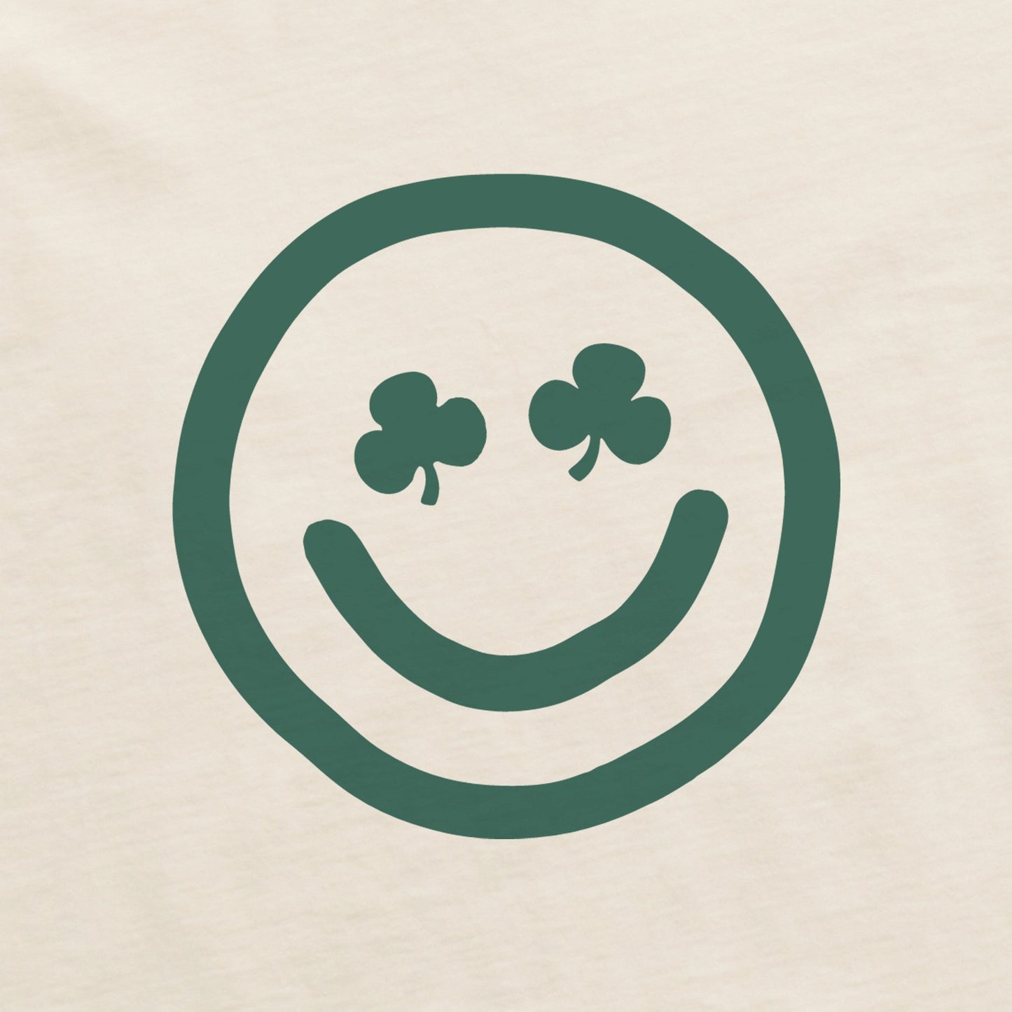 Women's Clean Clover Smile Face Short Sleeve Crusher Boxy Tee