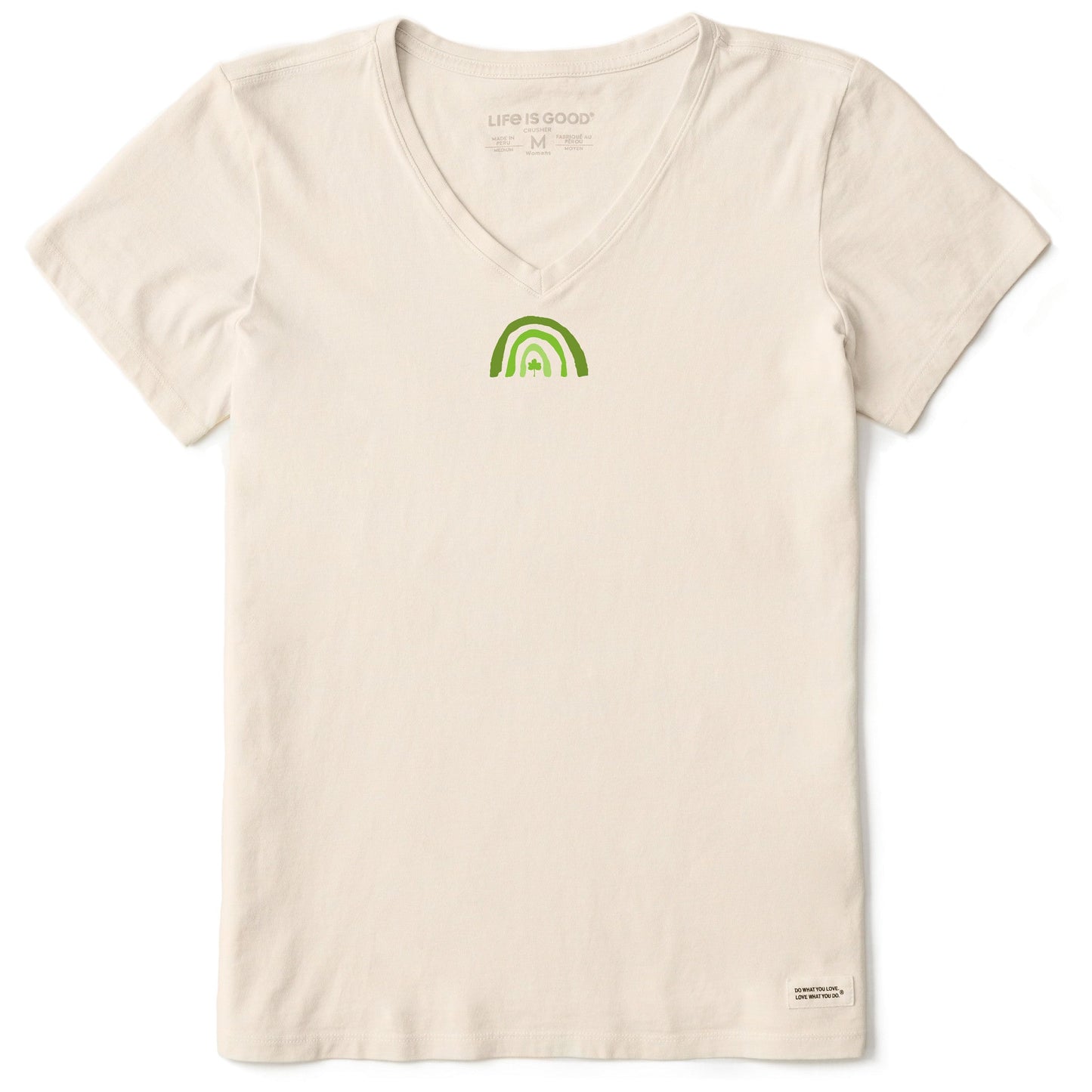 Women's Clover Rainbow Short Sleeve Crusher Vee