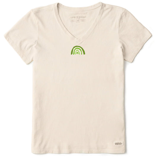 Women's Clover Rainbow Short Sleeve Crusher Vee