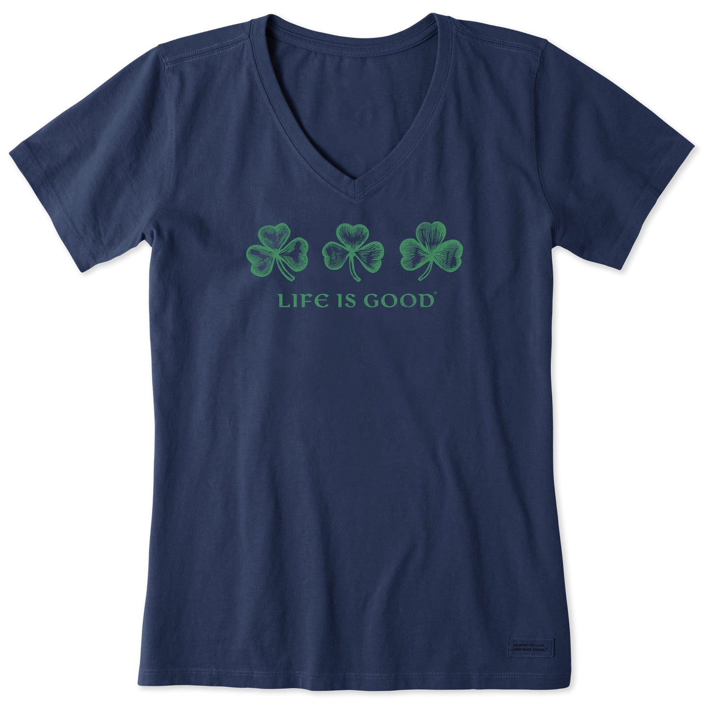 Women's Woodcut 3 Clovers Short Sleeve Crusher Vee