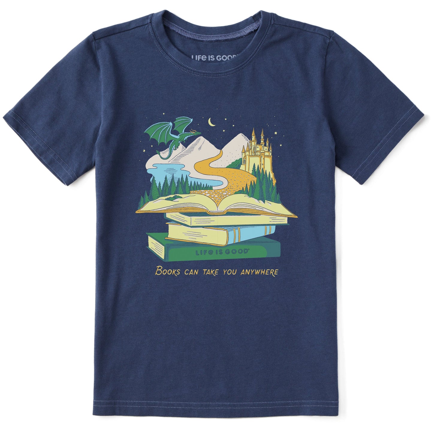 Kids Books Can Take You Anywhere Short Sleeve Crusher Tee