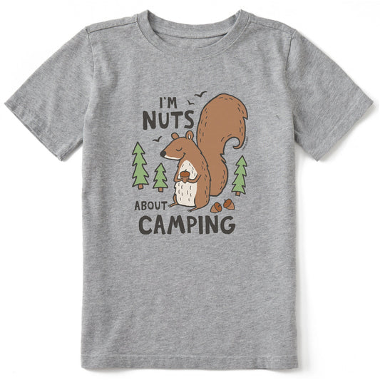 Kids Nuts About Camping Short Sleeve Crusher Tee