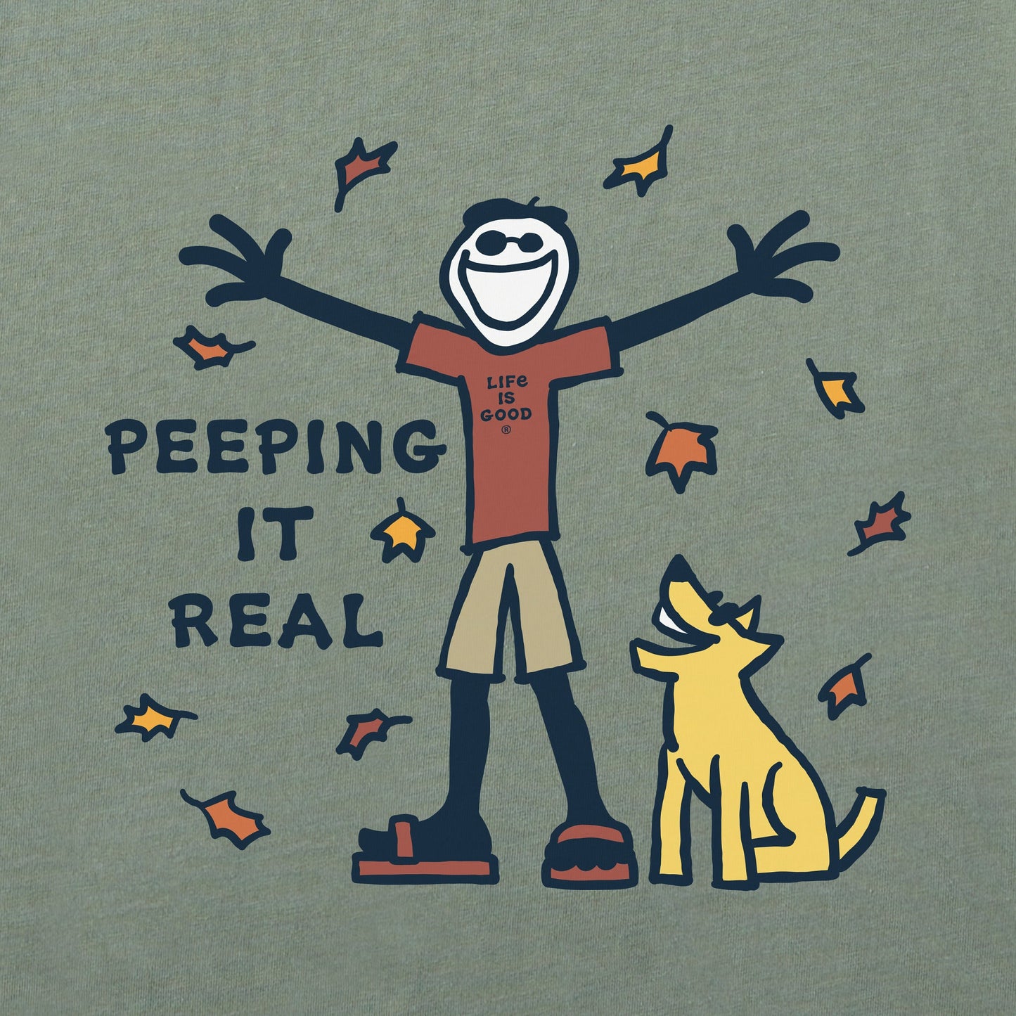Men's Peeping it Reel Jake & Rocket Short Sleeve Tee