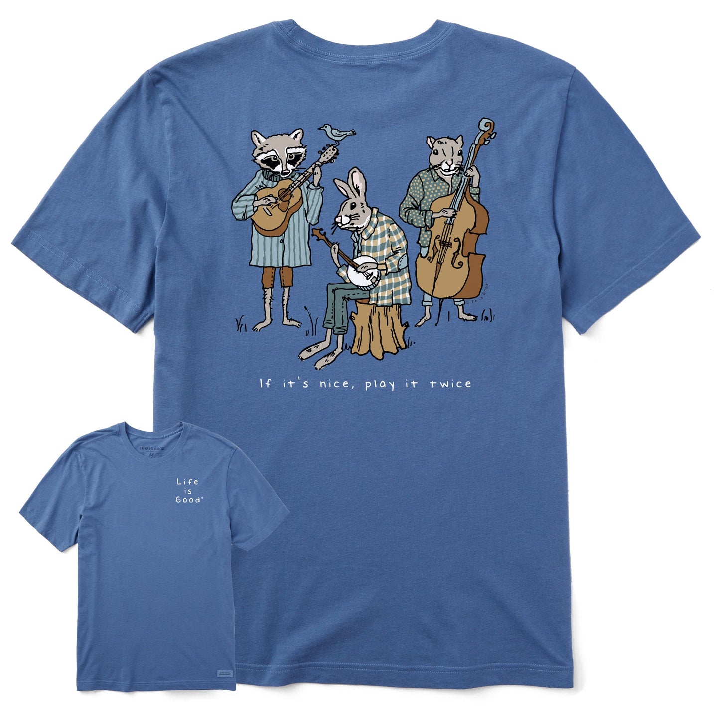 Men's Play it Twice Animal Folk Band Short Sleeve Tee
