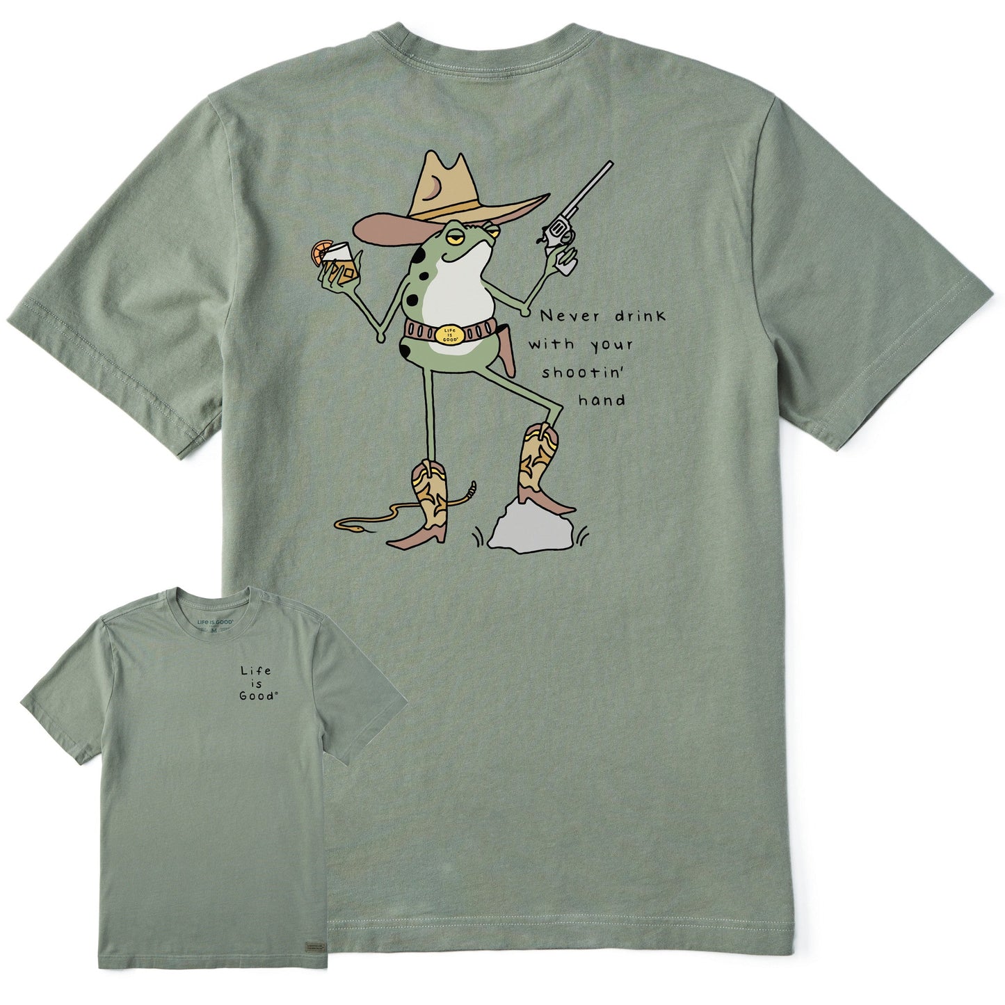 Men's Never Drink Cowboy Frog Short Sleeve Tee