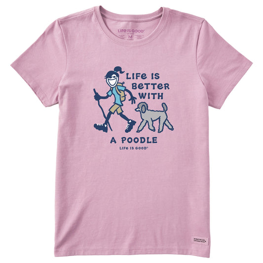 Women's Better With a Poodle Jackie Short Sleeve Tee