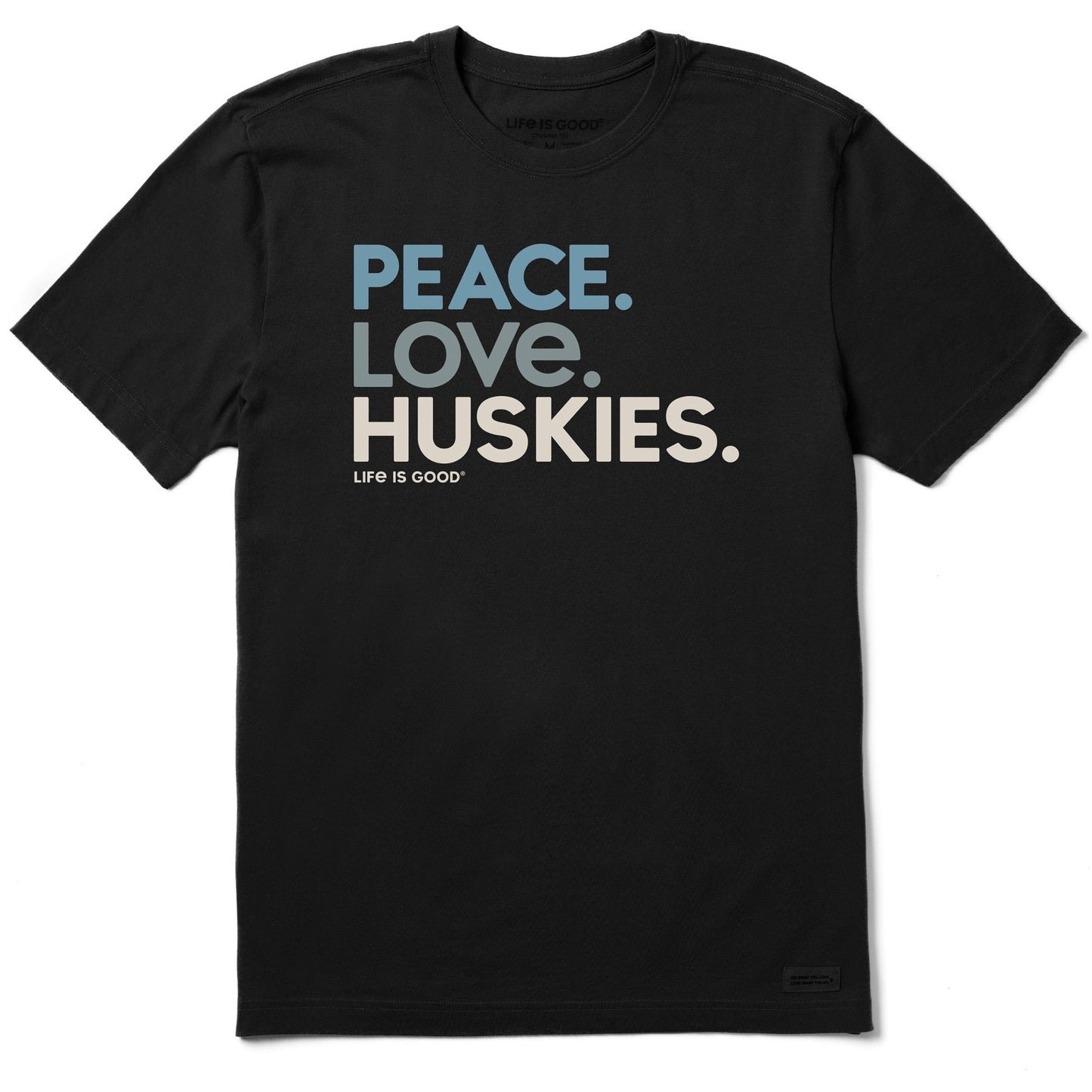 Men's Peace. Love. Huskies. Short Sleeve Tee