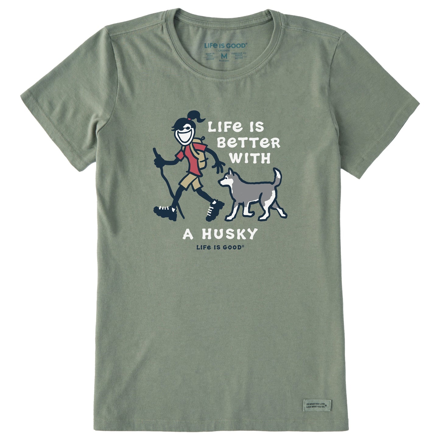 Women's Better With a Husky Jackie Short Sleeve Crusher Tee