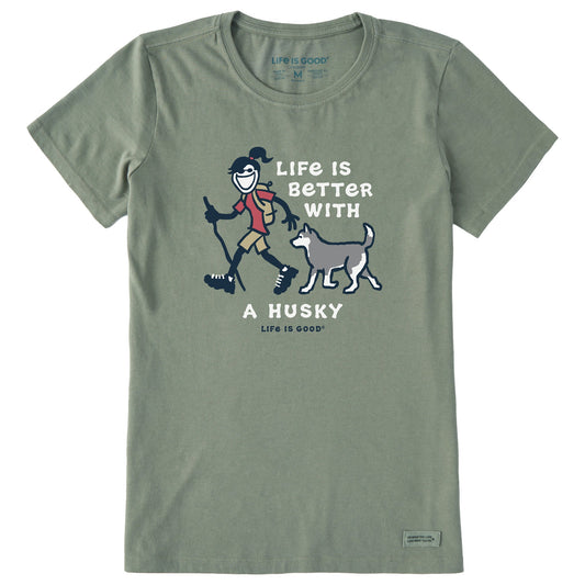 Women's Better With a Husky Jackie Short Sleeve Crusher Tee