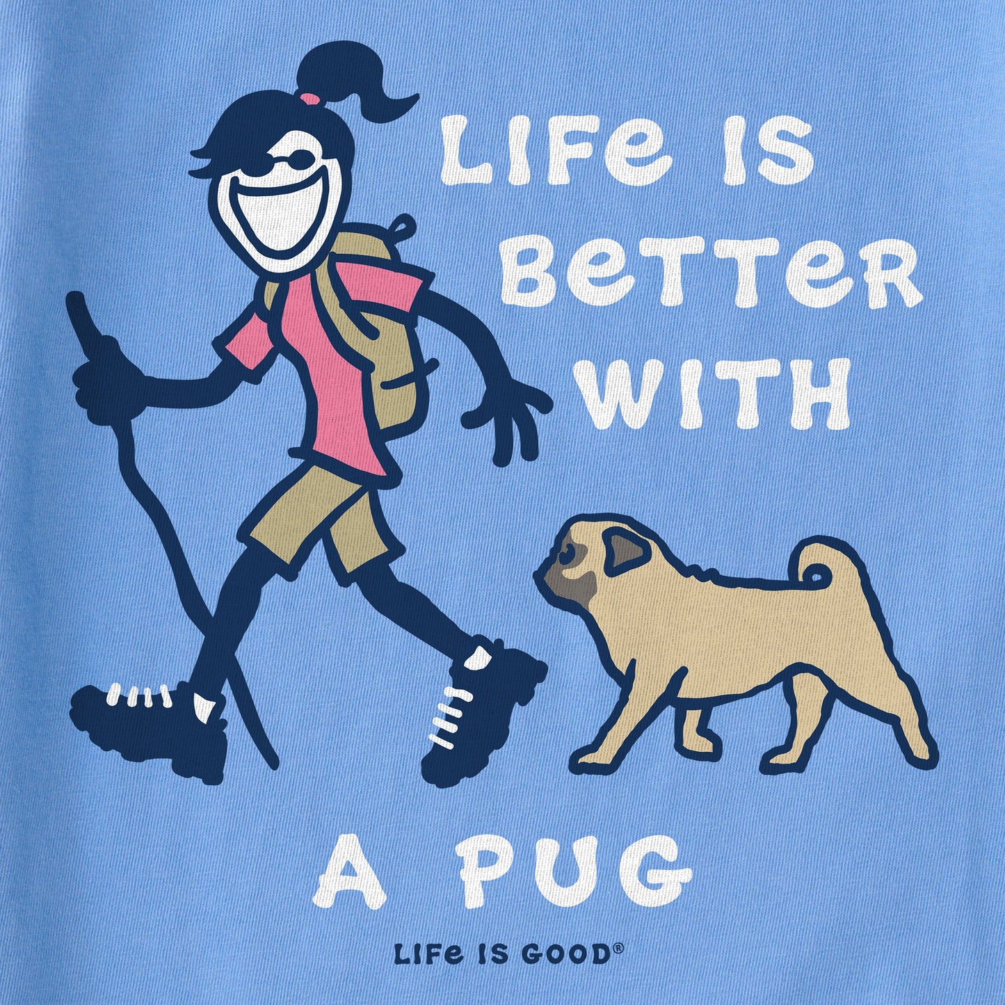 Women's Better With a Pug Jackie Short Sleeve Tee