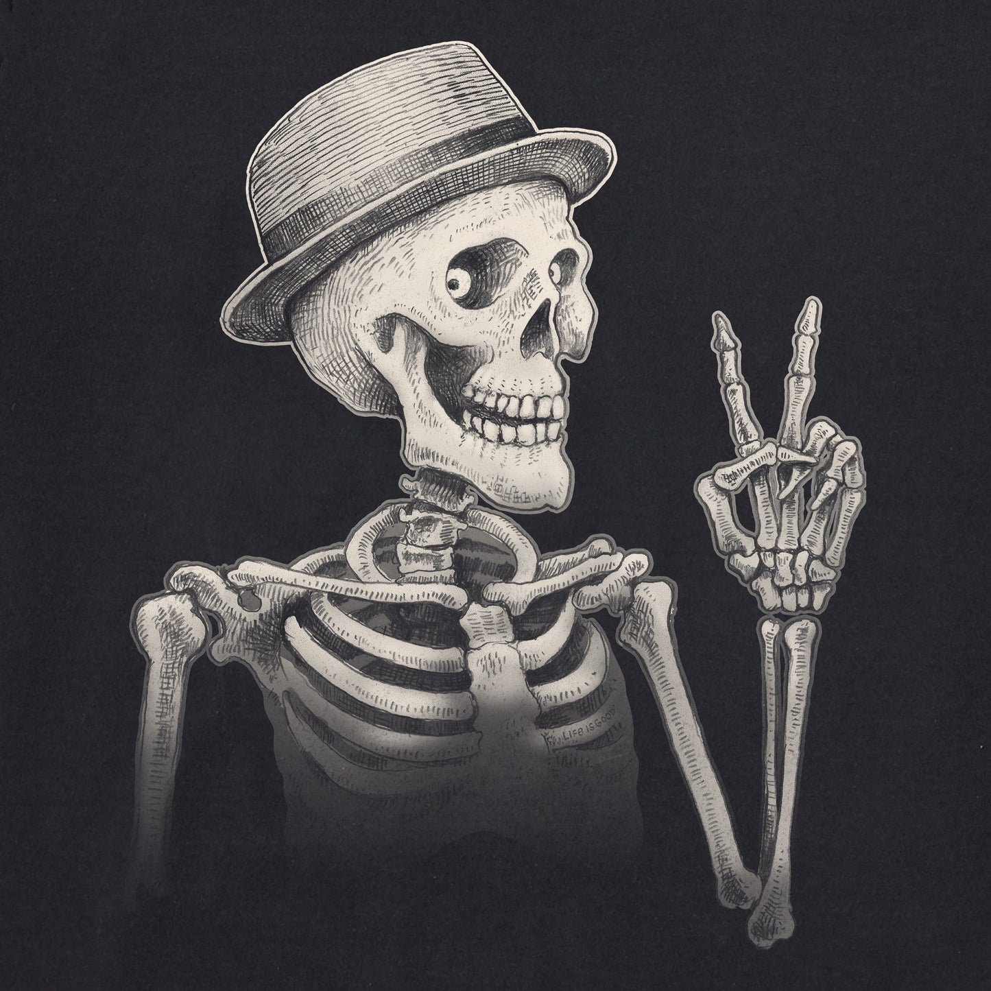 Men's Peaceful Bones Short Sleeve Crusher Tee