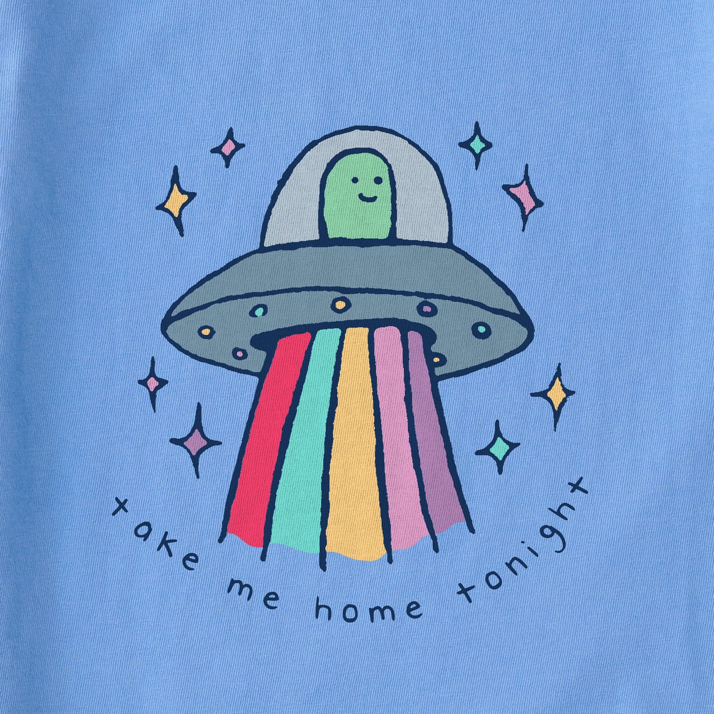 Women's Take Me Home Tonight UFO Short Sleeve Crusher Boxy Tee