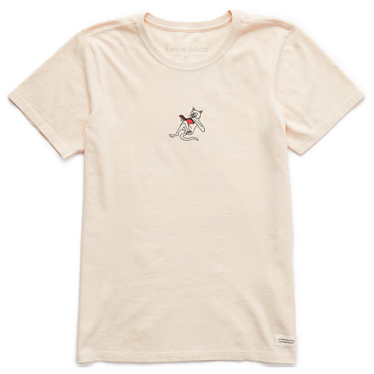 Women's Reading Cat Short Sleeve Crusher Tee